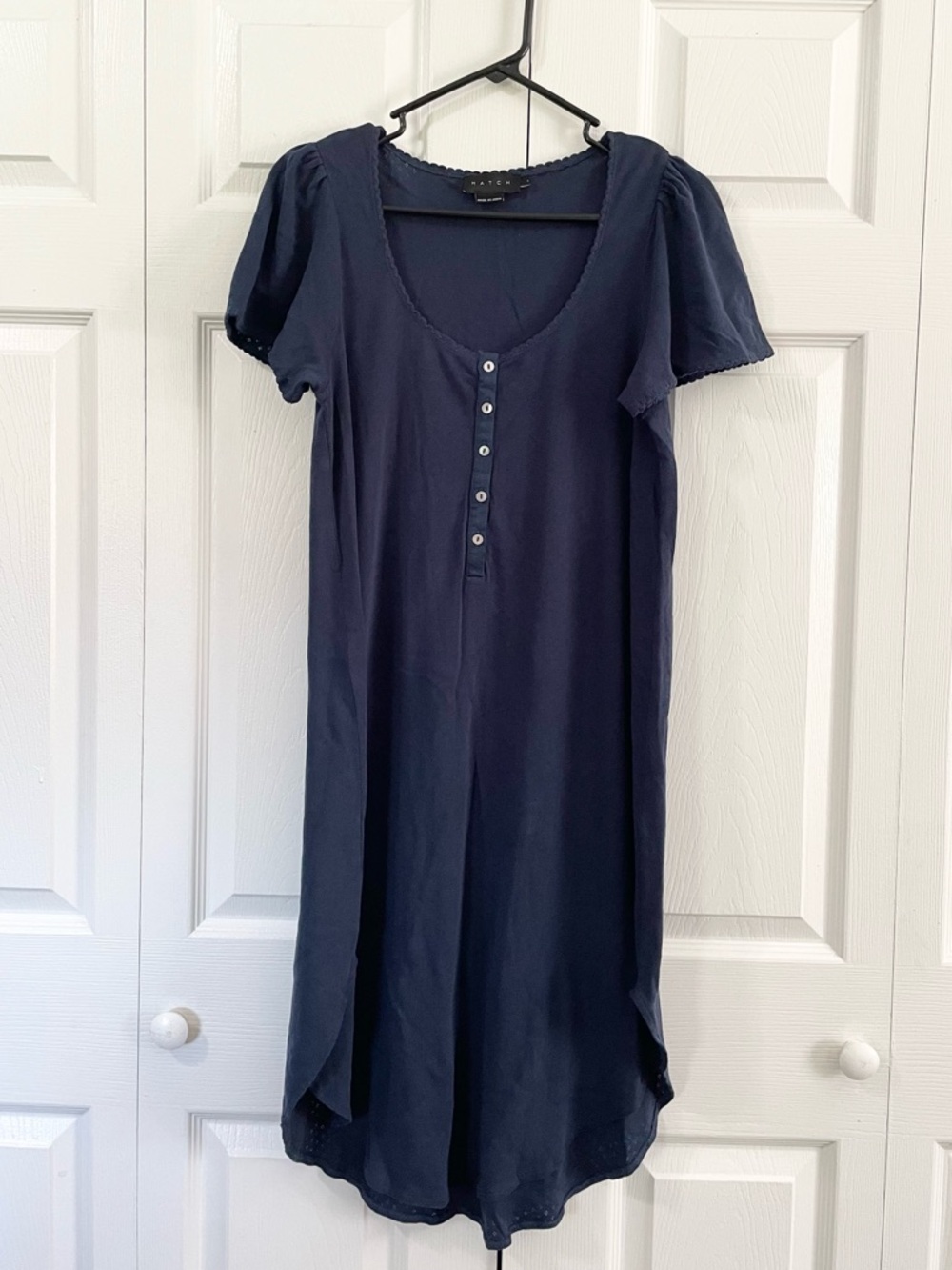 HATCH Pointelle Navy Maternity Nursing Friendly Nightgown Size Small